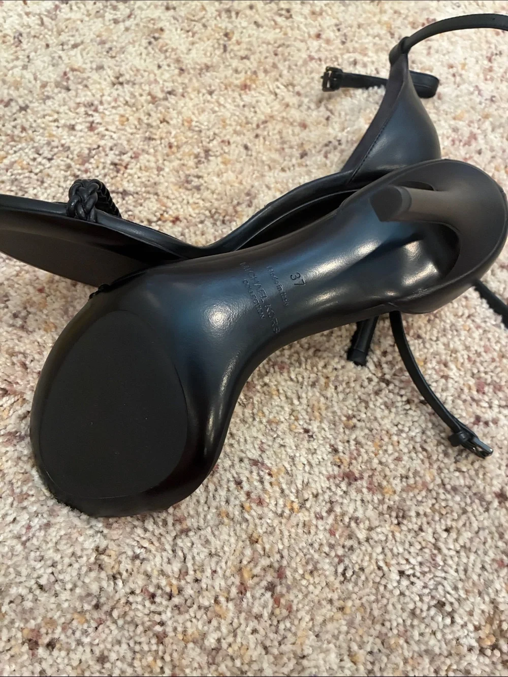 Michael Kors Black Braided Strap Stiletto 4 inch Heels